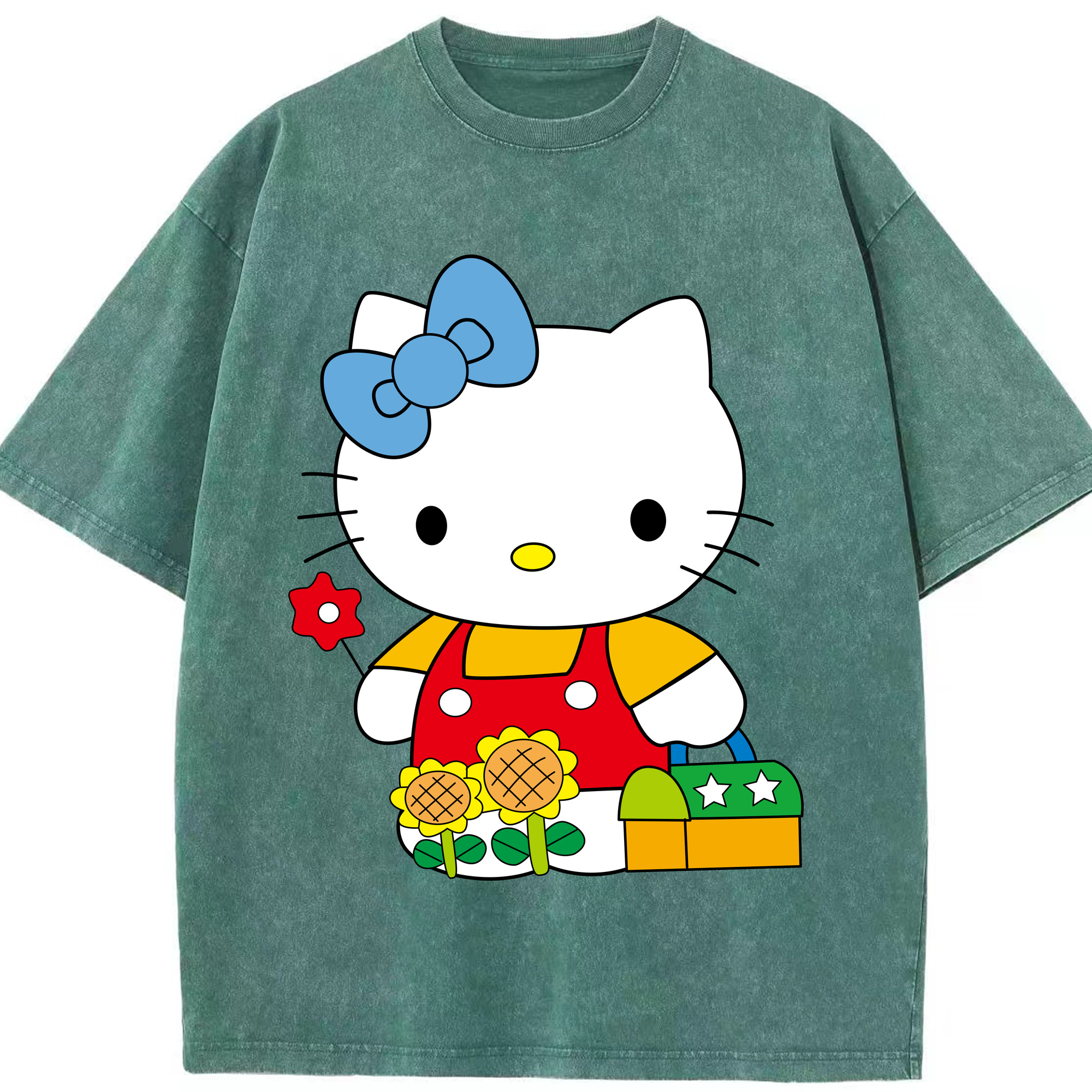 （画像用） Hello Kitty ハローキティ 綿100% ヴィンテージ風 半袖Tシャツ（フロントプリント）